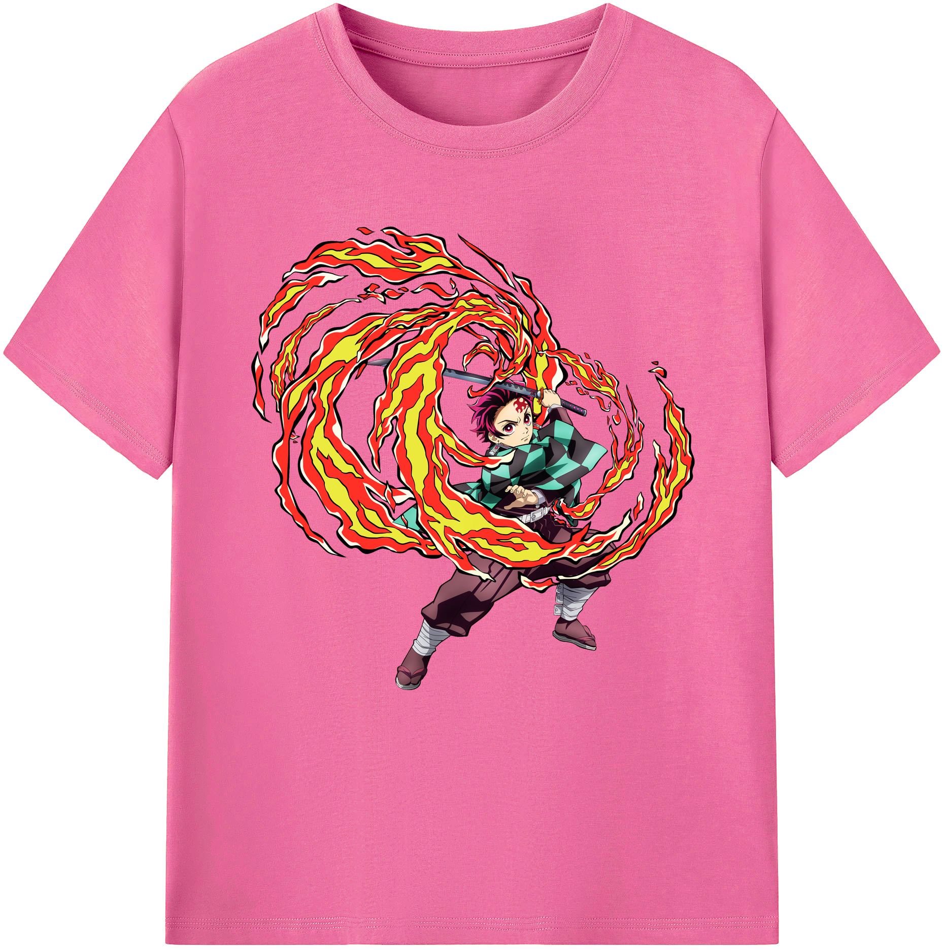 （画像用） 鬼滅の刃 竈門 炭治郎／かまど たんじろう Kamado Tanjirou レディースカジュアルプリントTシャツ（綿100％）